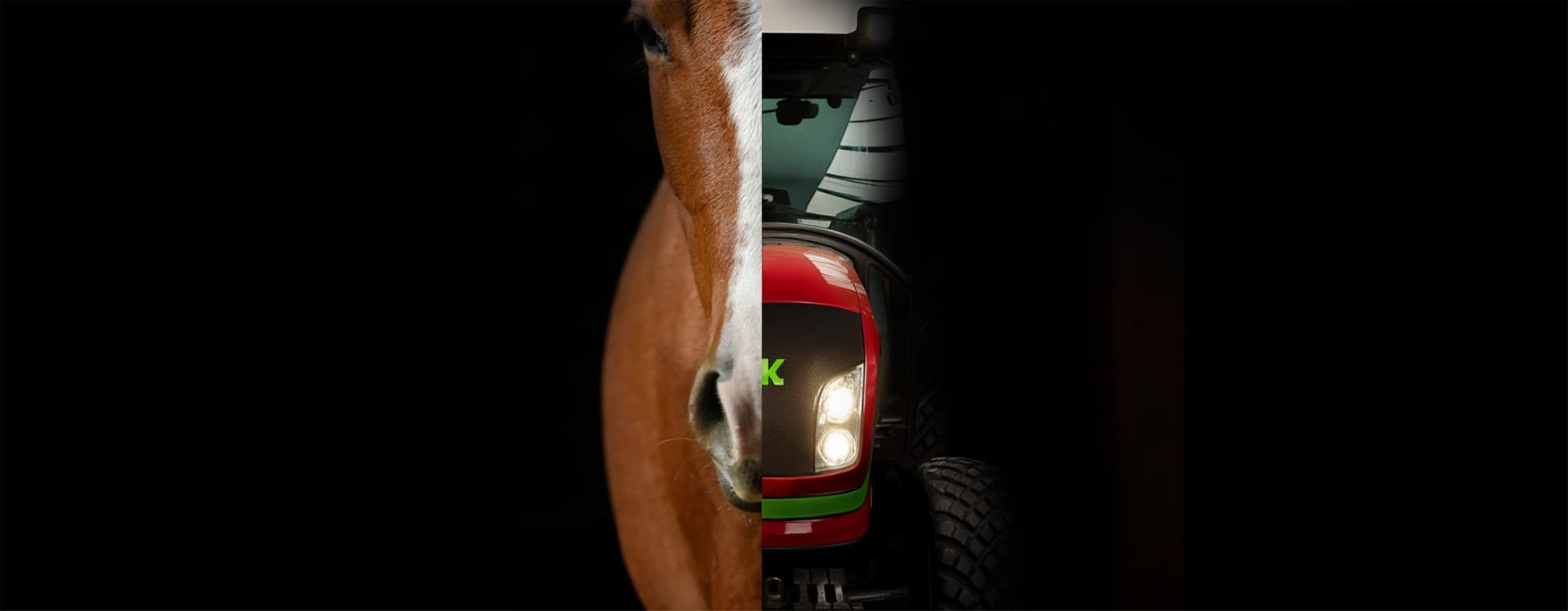 Image héro cheval et tracteur