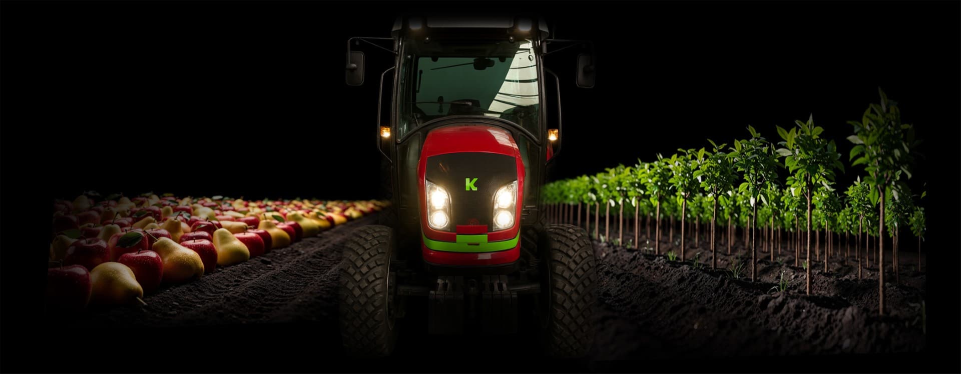 Elektrische Knegt tractor in kas